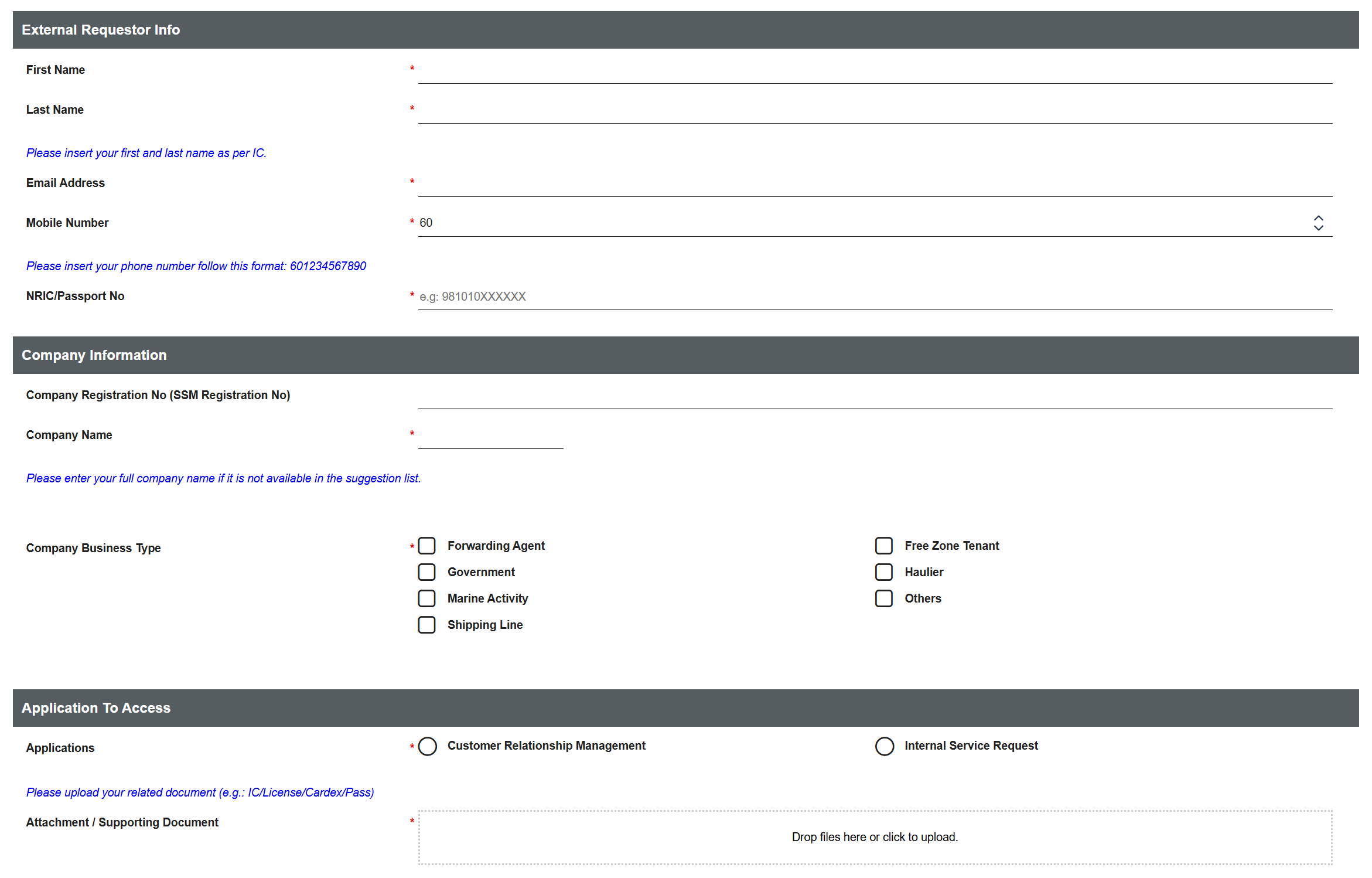 External Registration