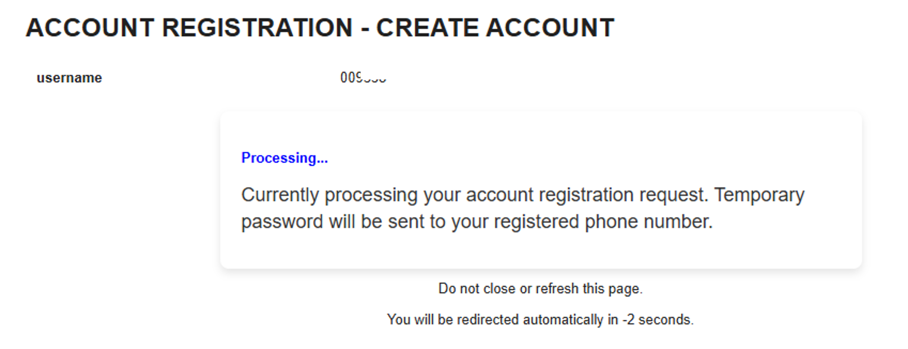 Internal Registration Notification