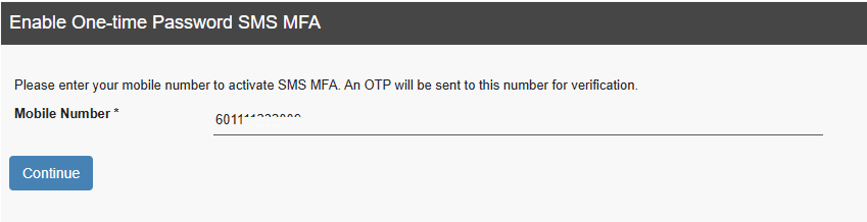 Insert Mobile Number