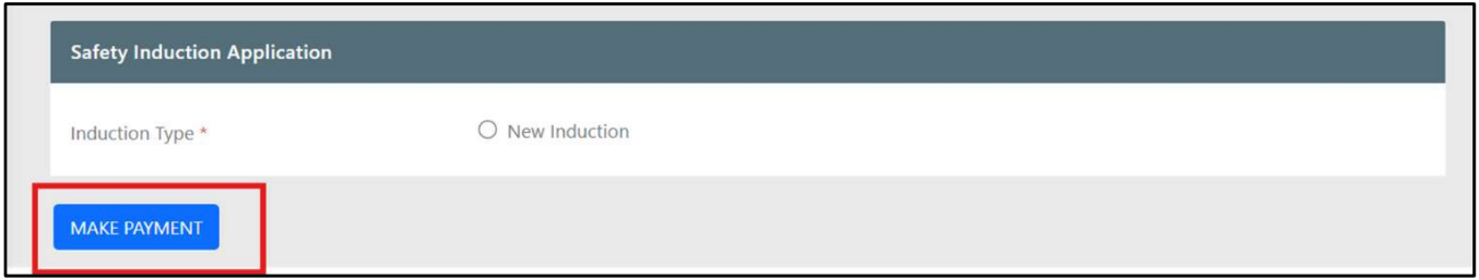 Choose Induction Type and Make Payment
