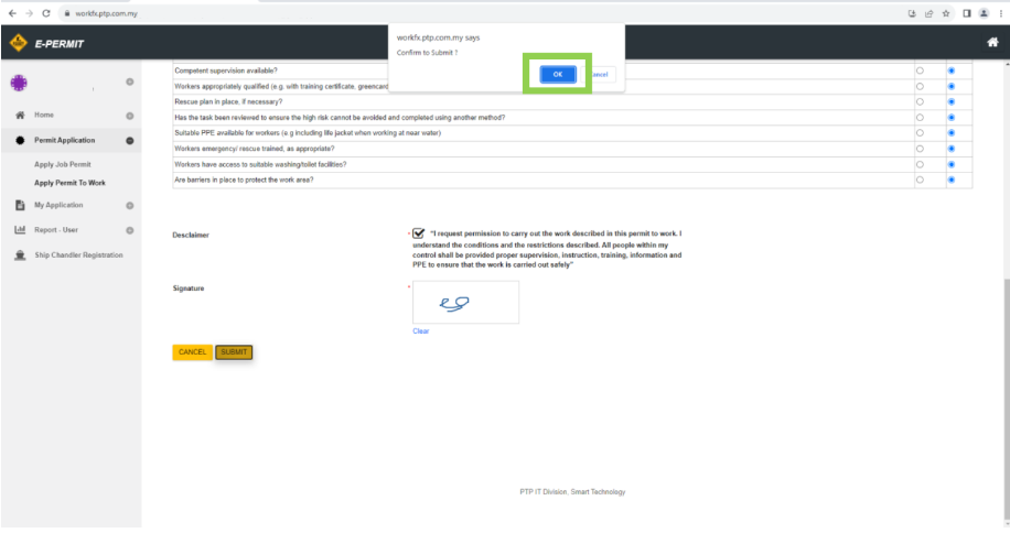 Confirm Submission