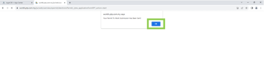 Submission Confirmation Dialog